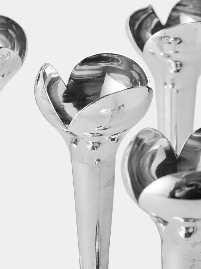 Antique and Vintage - 1936 Gio Ponti Silver-Plated Bud Vases – 7.5in/18.5cm (Set of 4) - Silver - ABASK