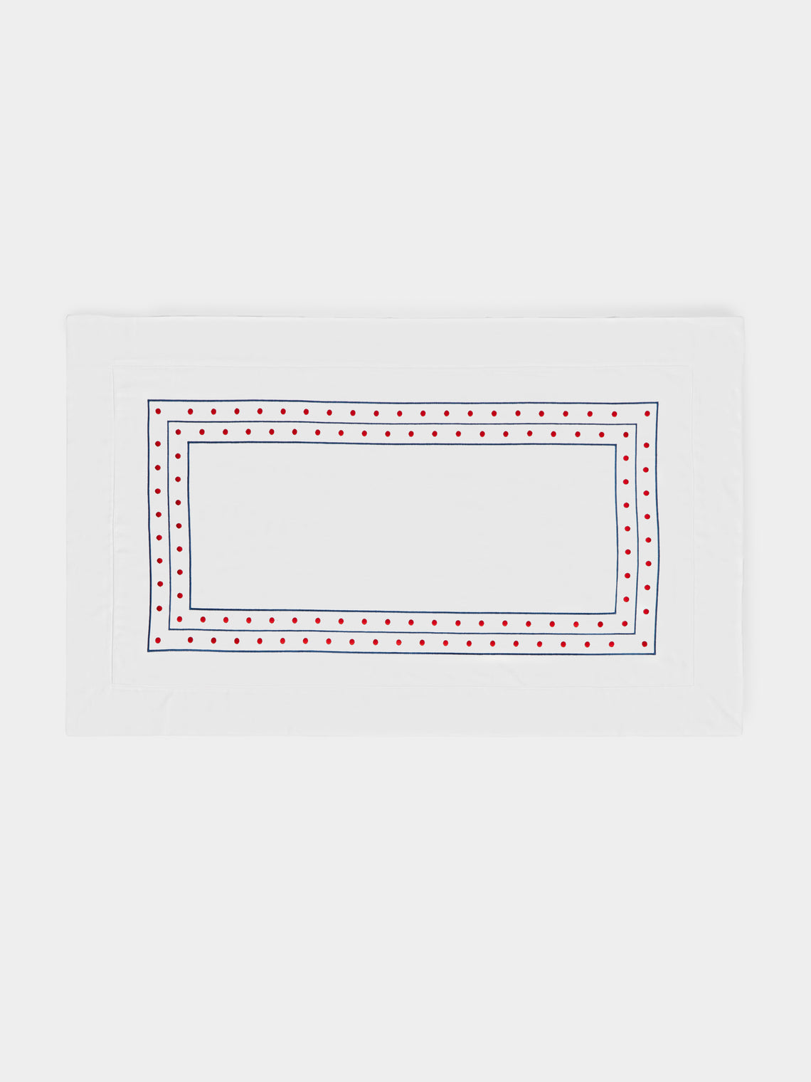 Loretta Caponi - Stripes & Dots Hand-Embroidered Cotton King-Size Pillowcases (Set of 2) - White - ABASK