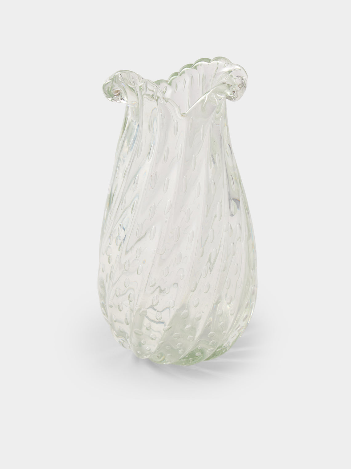 Antique and Vintage - 1940s Barovier Bullicante Murano Glass Vase - Clear - ABASK