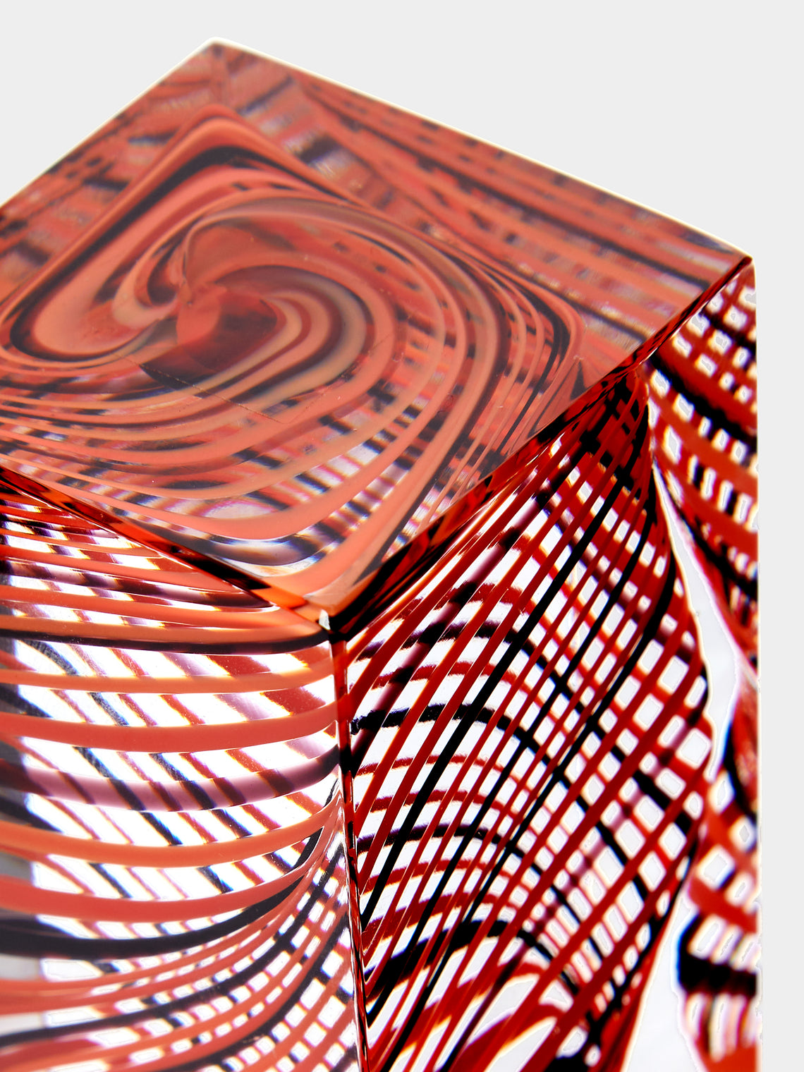 Antique and Vintage - Late 20th Century Carlo Moretti Swirl Block Paperweight -  - ABASK