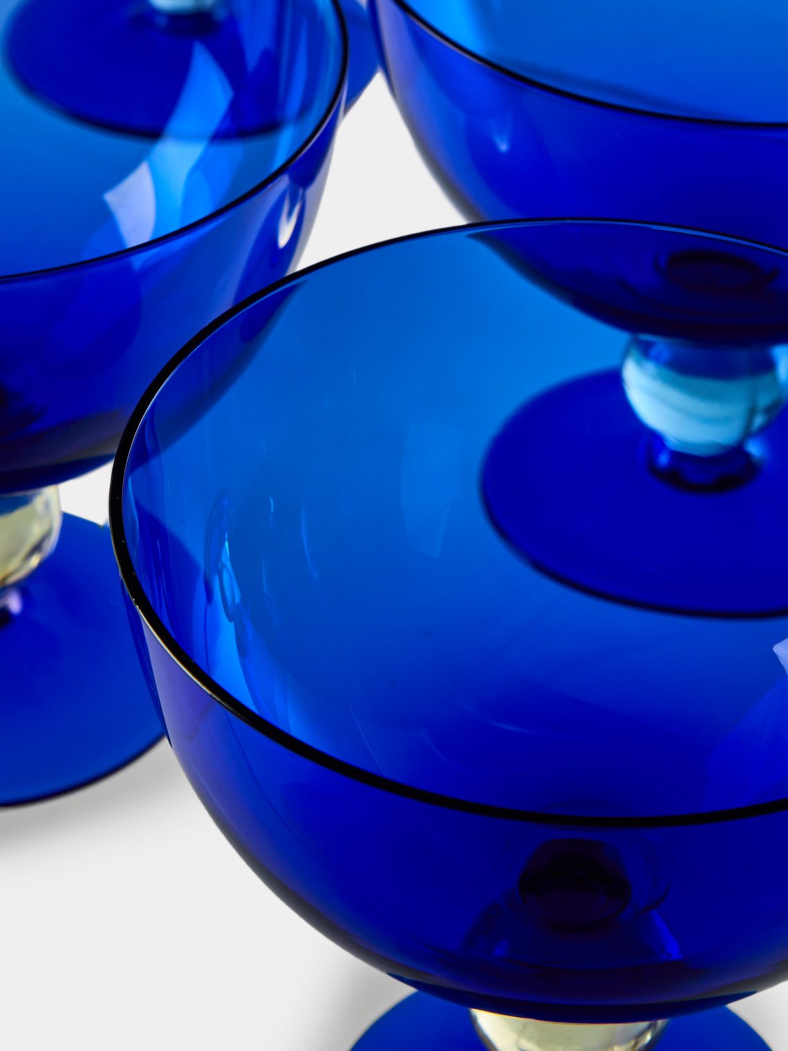 Antique and Vintage - 1950s Bohemian Glass Punch Bowl and Glasses (Set of 9) - Blue - ABASK