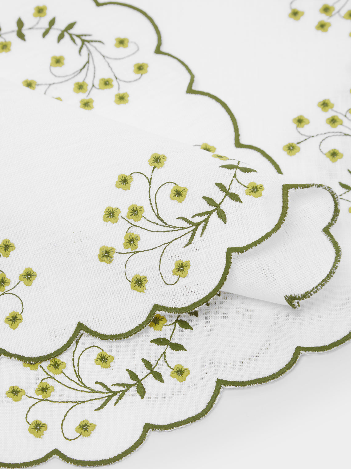 Los Encajeros - Spring Embroidered Linen Placemats (Set of 4) -  - ABASK