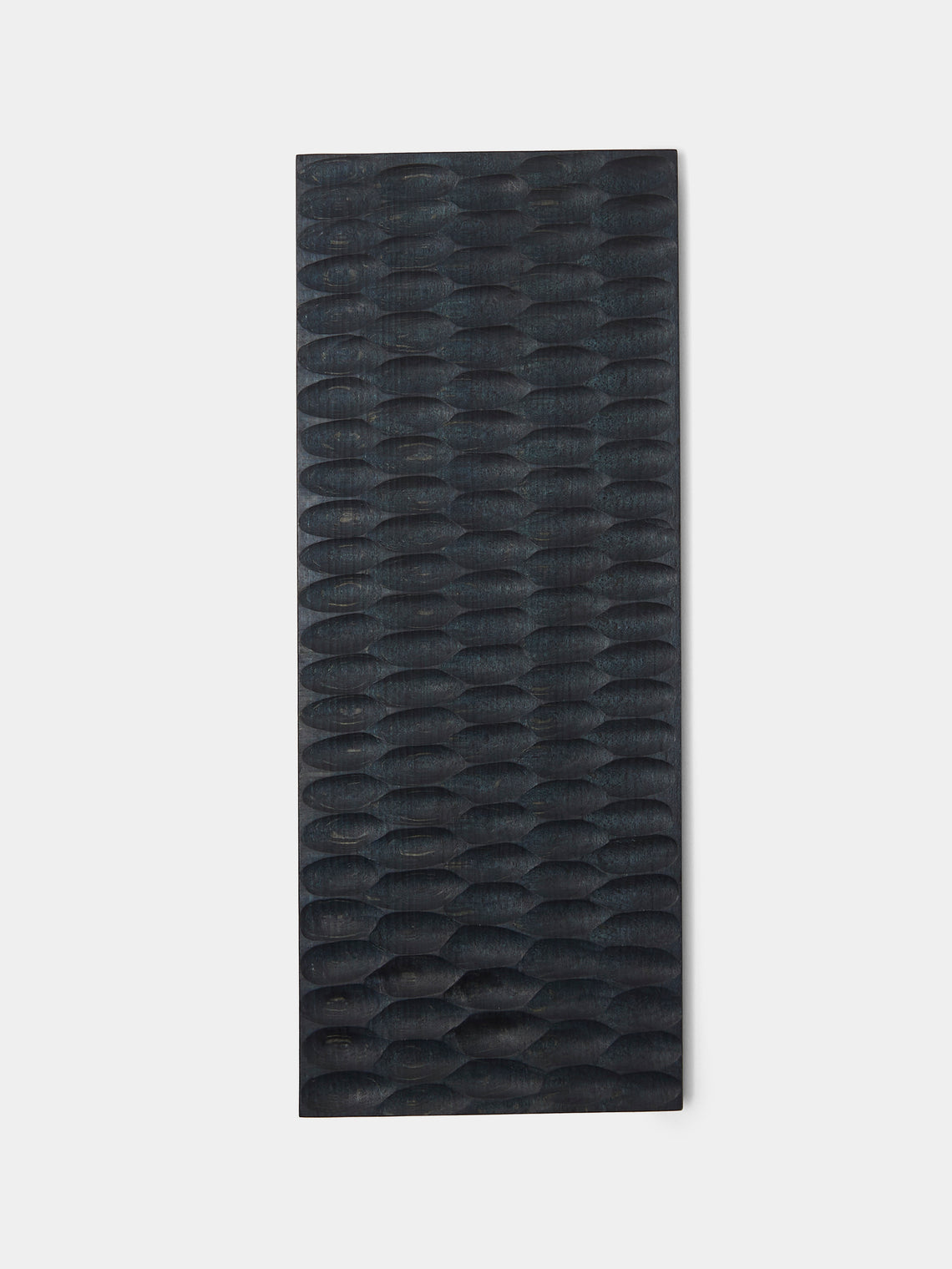 Mori Kougei - Tsuki-Jiri Indigo-Dyed Oak Sushi Plate (12in/30cm) - Black - ABASK - 