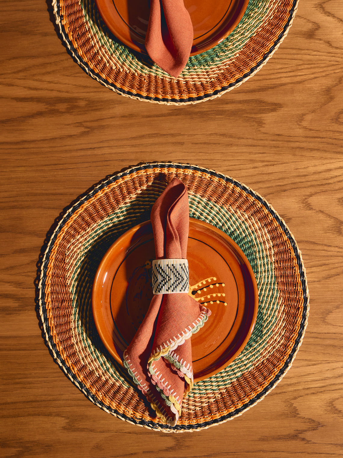 Baba Tree - Handwoven Elephant Glass Placemats (Set of 4) - Multiple - ABASK