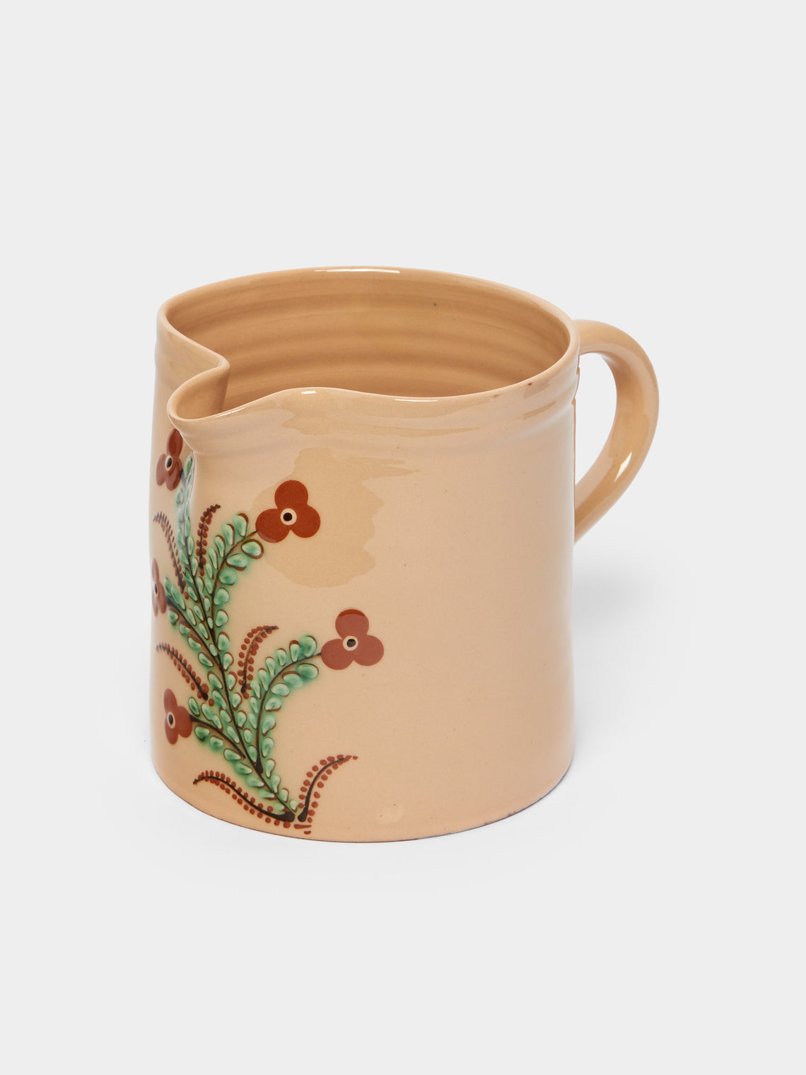 Poterie d’Évires - Flowers Hand-Painted Ceramic Straight-Edge Jug -  - ABASK - 