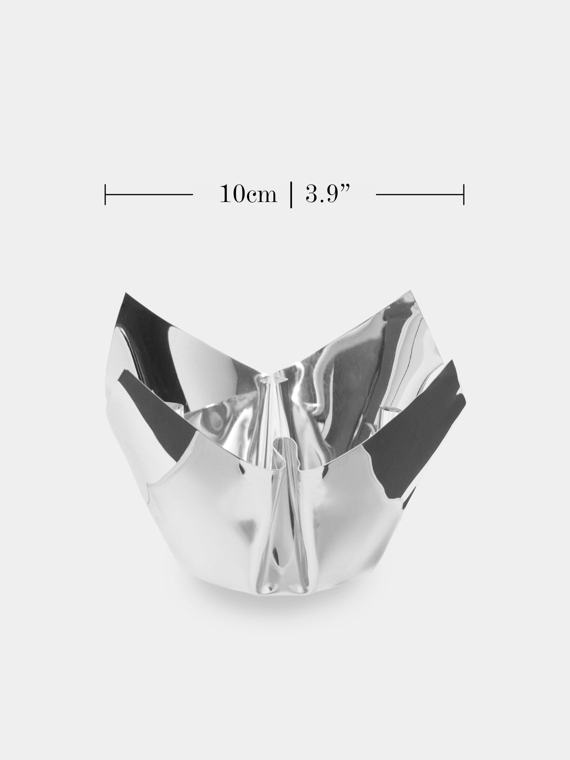 San Lorenzo - 1993 Afra and Tobia Scarpa Cartoccio Pure Silver Bowl with Tips (4in/10cm) - Silver - ABASK