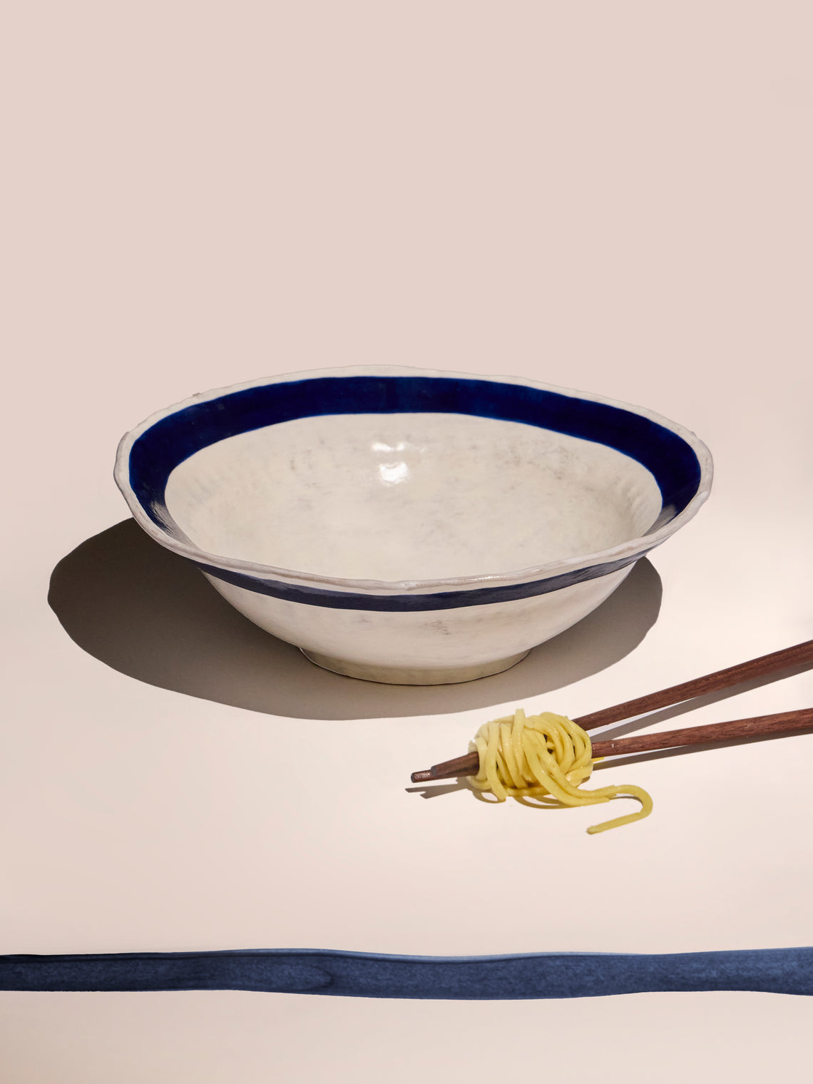 Yon Ho Kyung - Stripe Buncheong Ramen Bowl - White - ABASK