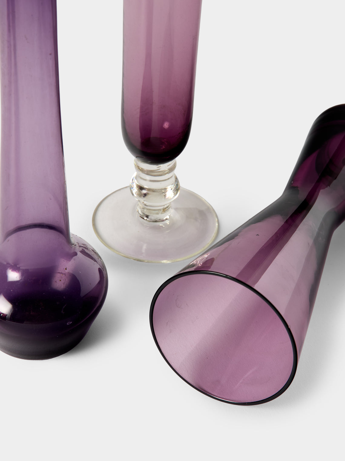 Antique and Vintage - Mid-Century Glass Bud Vases (Set of 8) - Purple - ABASK