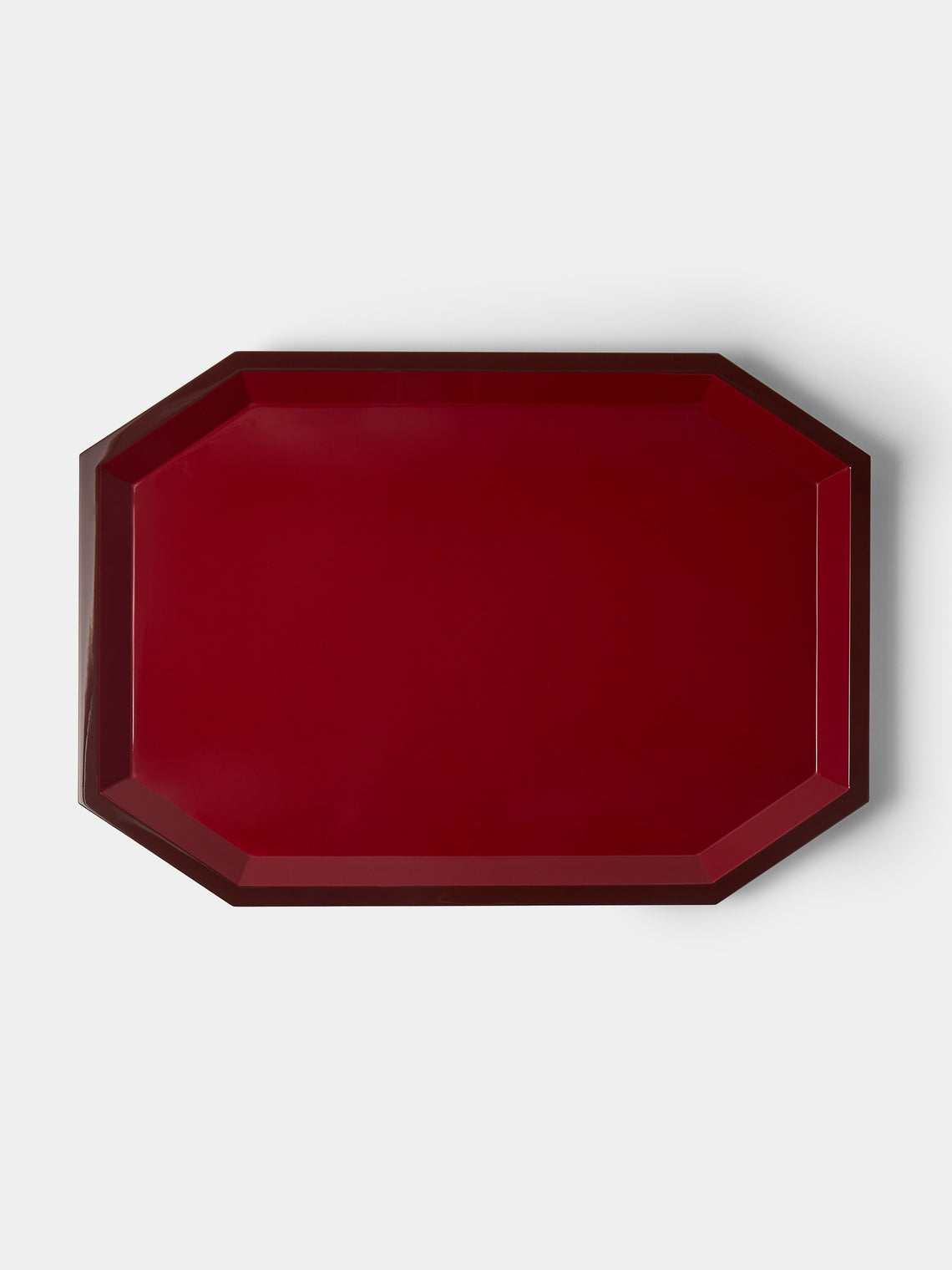 The Lacquer Company - Lacquered Medium Octaganal Tray - Red - ABASK - 