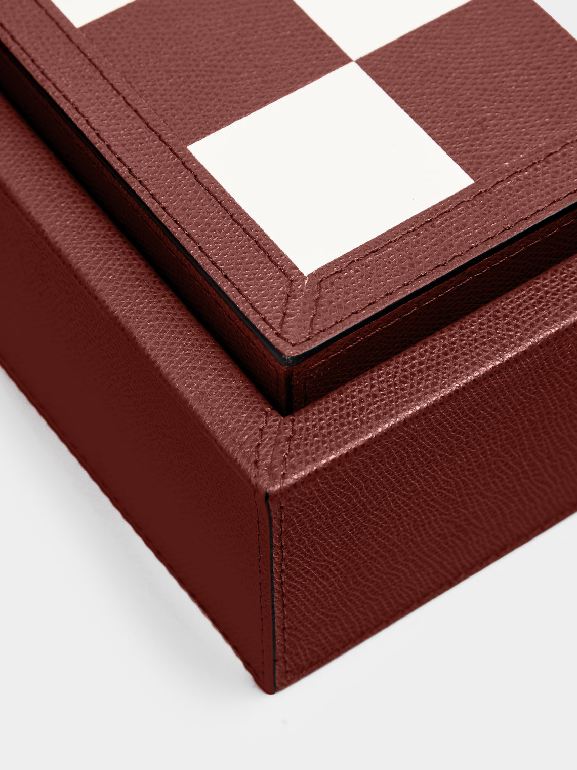 Giobagnara - Leather Triple Checkers, Chess and Dominoes Compendium - Burgundy - ABASK
