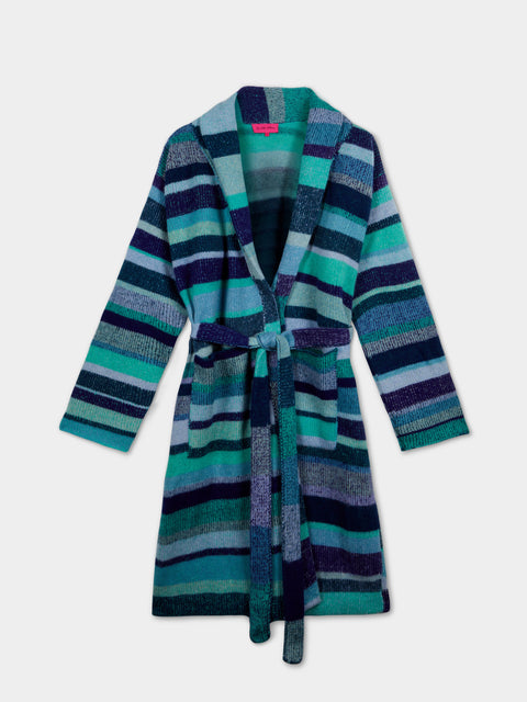 The Elder Statesman - Stripe Super Soft Cashmere Robe (Set) -  - ABASK - 