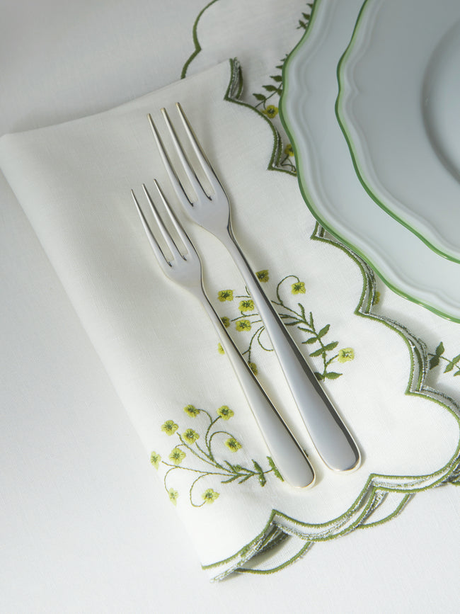 Los Encajeros - Spring Embroidered Linen Napkins (Set of 4) -  - ABASK