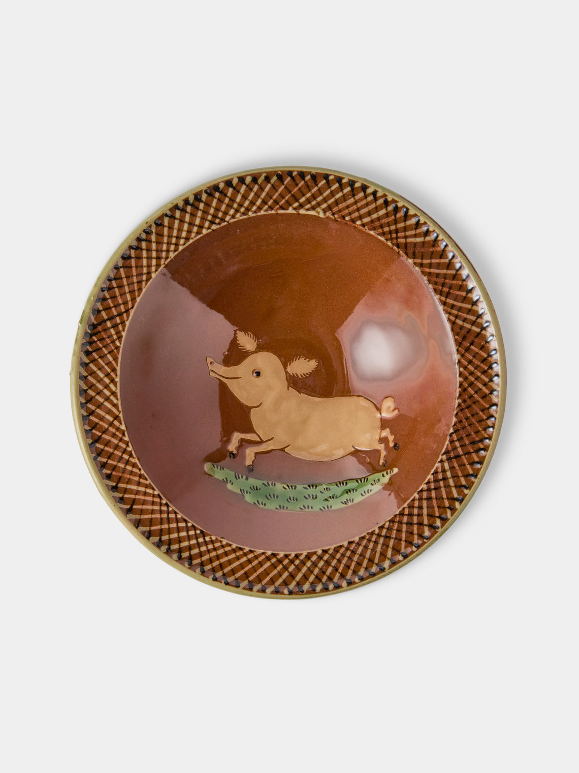 Poterie d’Évires - Animals Hand-Painted Ceramic Breakfast Bowls (Set of 4) - Light Brown - ABASK