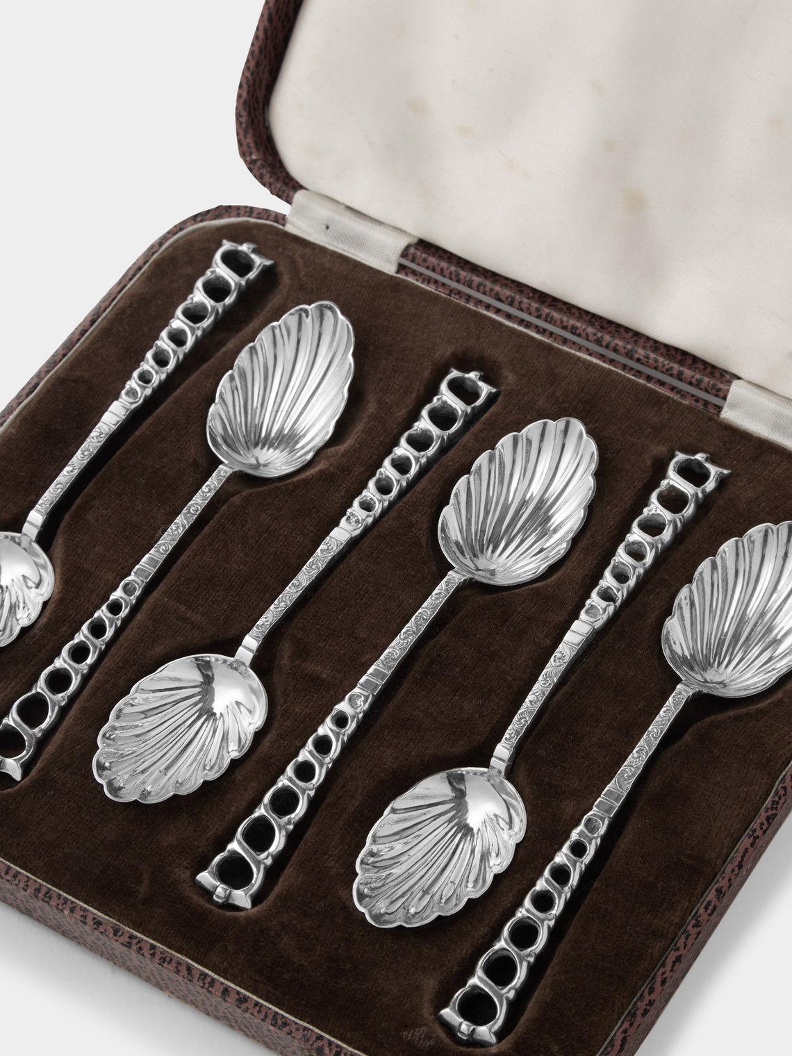Antique and Vintage - 1898 British Chester Sterling Silver Teaspoons (Set of 6) - Silver - ABASK