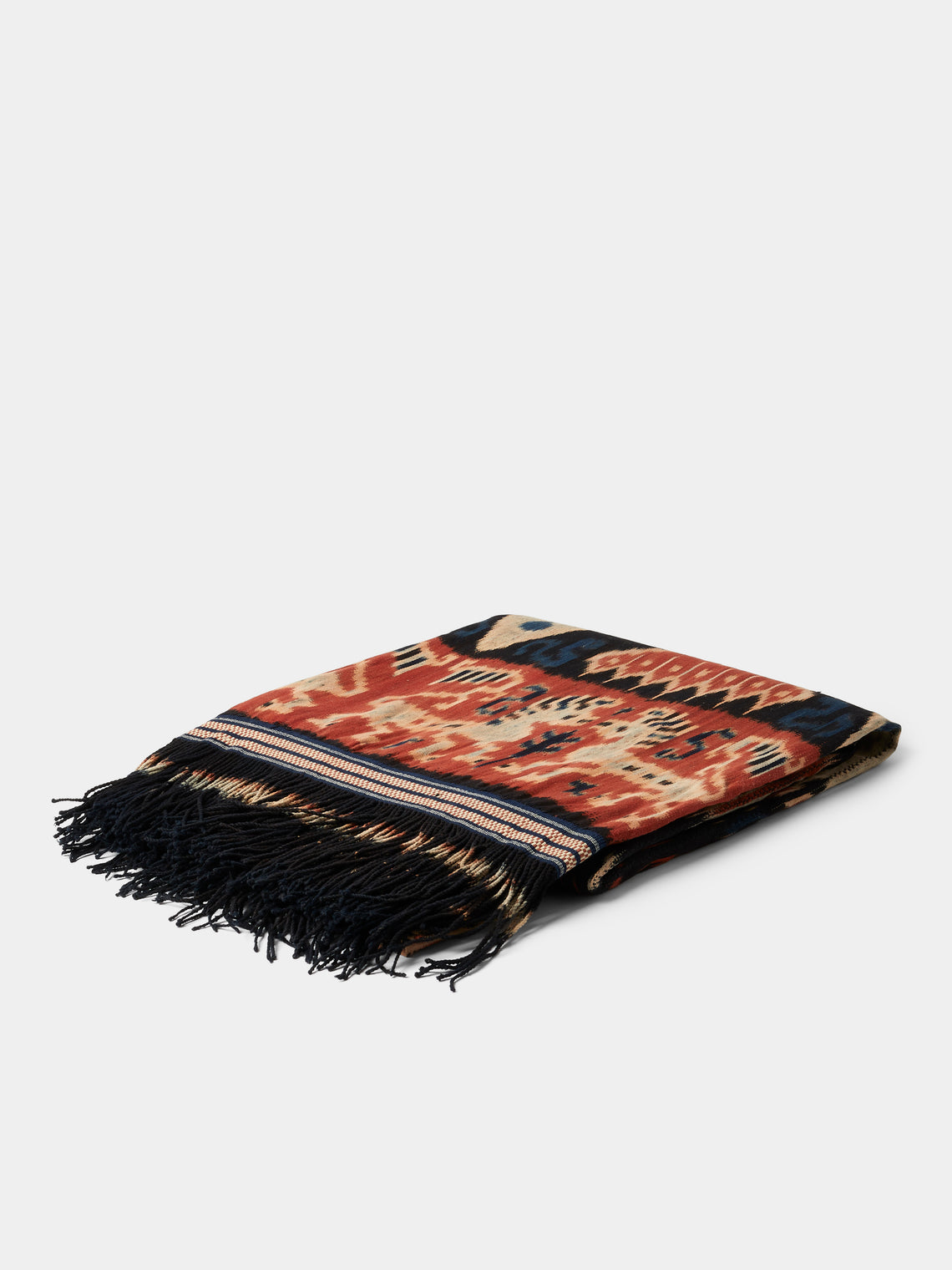 R Collective - Habak Sea Harvest Ikat Cotton Bed Blanket (114in/2.9m) - Multiple - ABASK