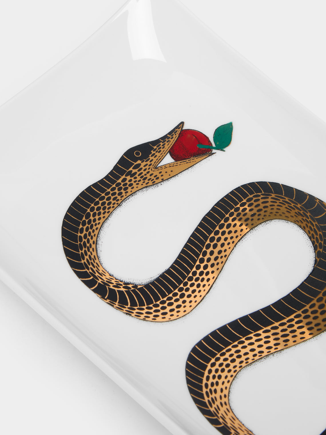 Fornasetti - Serpente Hand-Painted Porcelain Rectangular Tray -  - ABASK