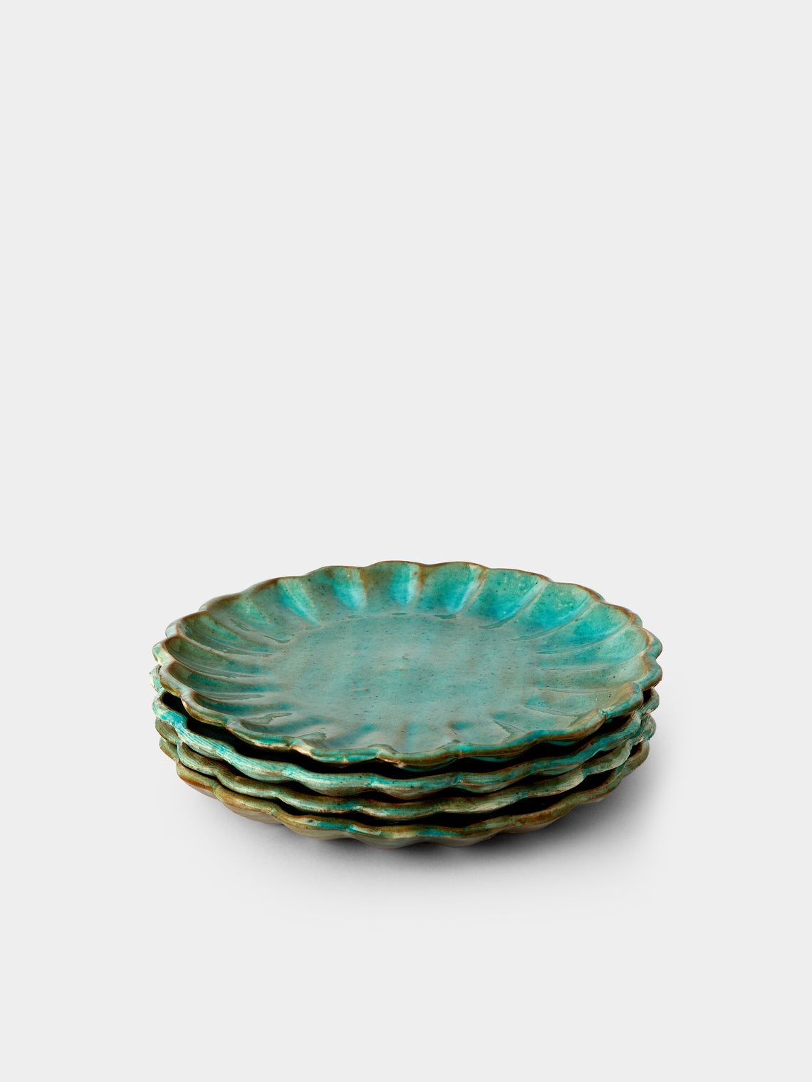 Anut Cairo - Scallop Hand-Painted Ceramic Dessert Plates (Set of 4) -  - ABASK