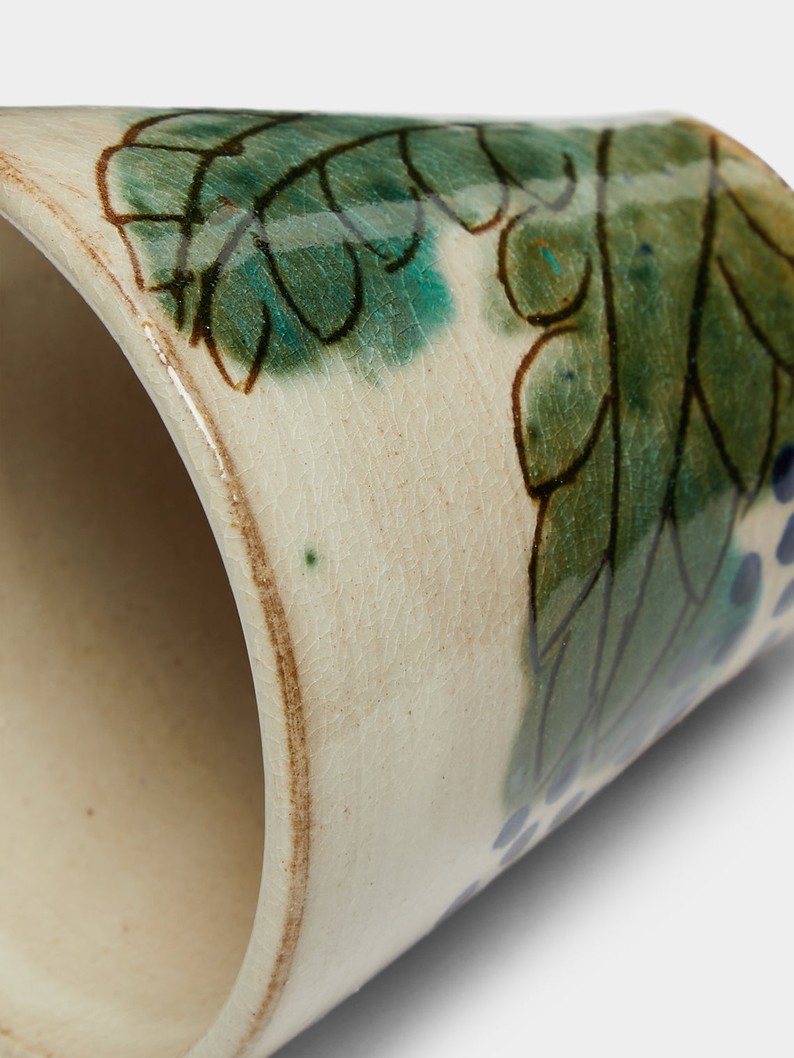 Anut Cairo - Leaves Hand-Painted Ceramic Espresso Cups (Set of 4) -  - ABASK