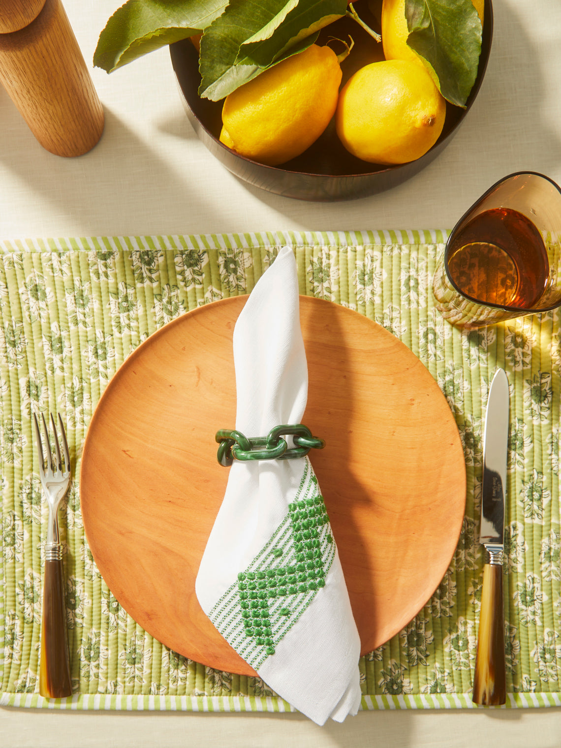 The Table Love - Zigzag Hand-Embroidered Linen Napkins (Set of 4) -  - ABASK
