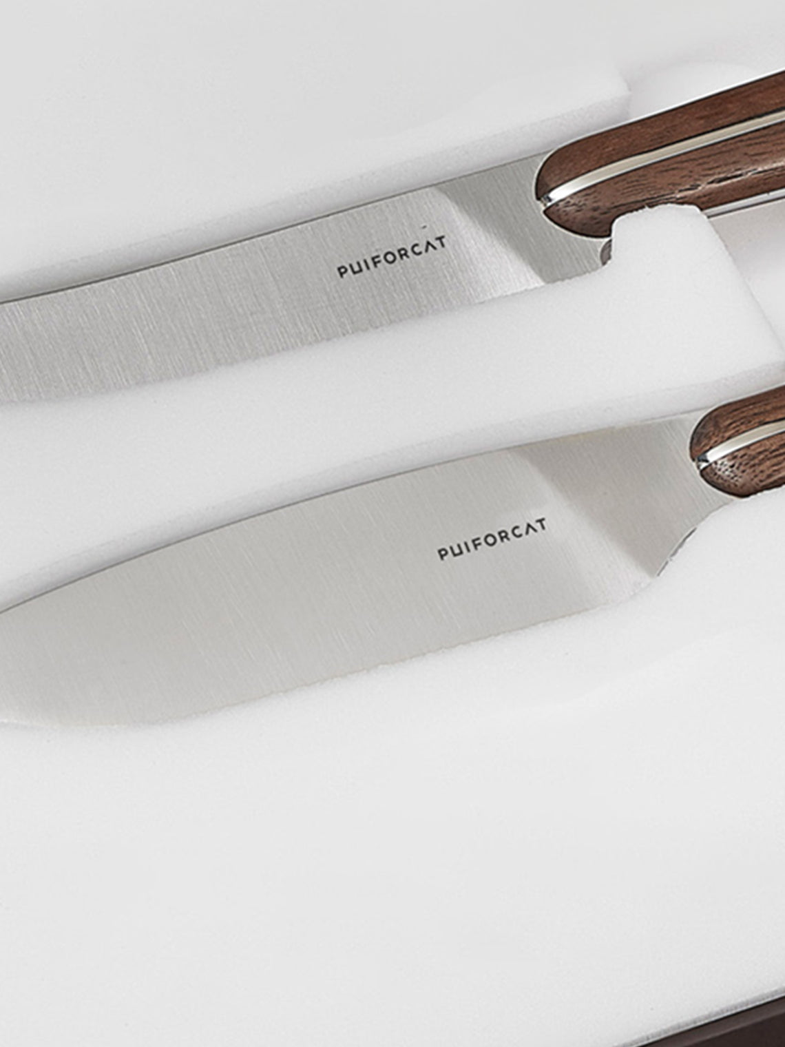 Puiforcat - Couteaux d'Orfèvre Stainless Steel and Wood Cheese Knives (Set of 2 Pieces) - Silver - ABASK
