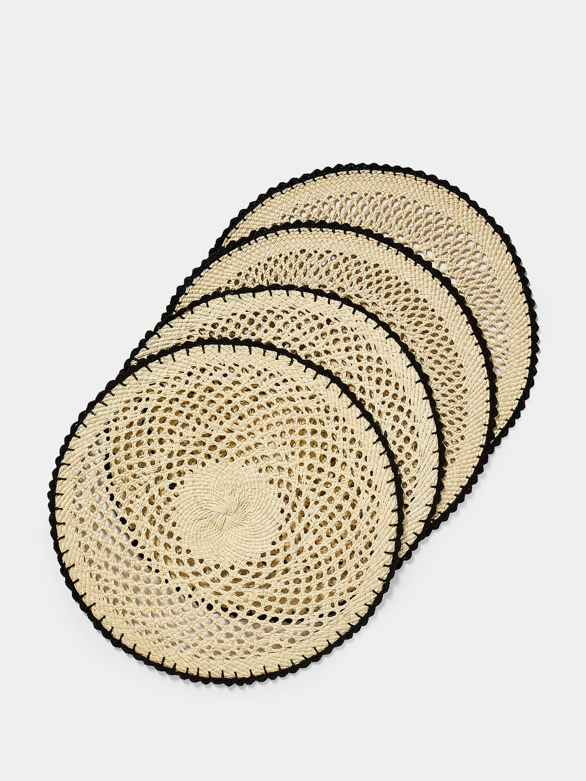 CasaLatina - Crochet Handwoven Werregue Palm Placements (Set of 4) - Tan - ABASK