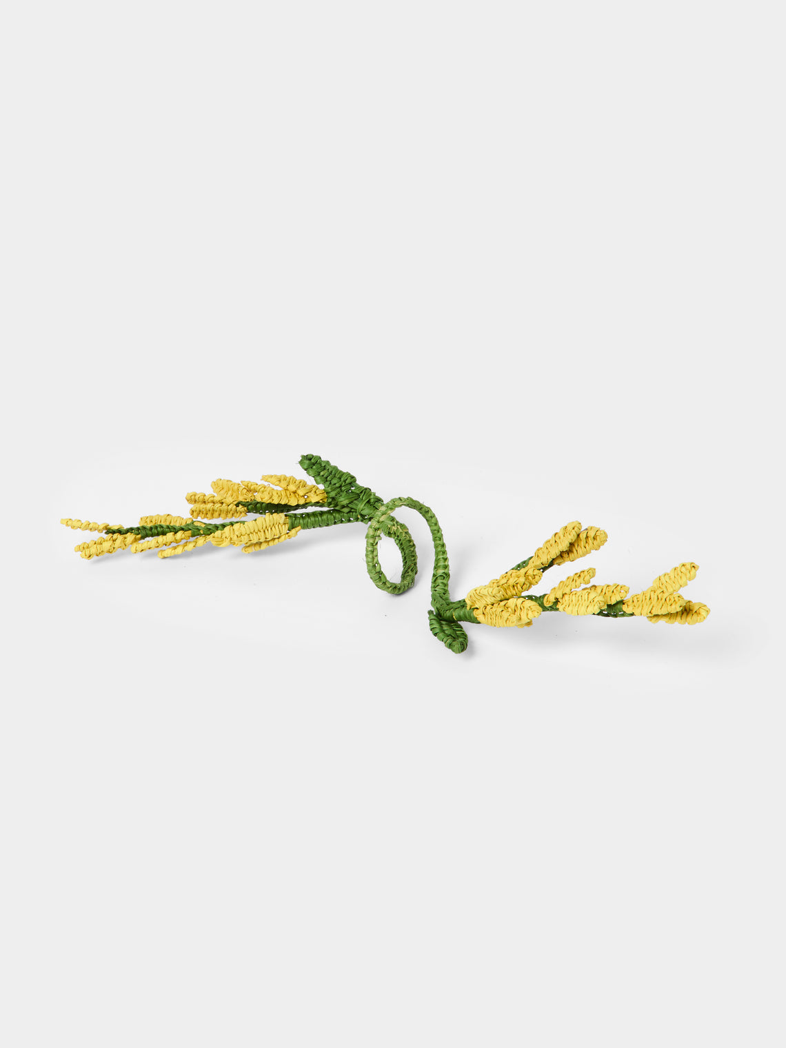 Artesanías del Atlántico - | Set of 4 | Golden Flower Handwoven Palm Napkin Rings - Yellow - ABASK