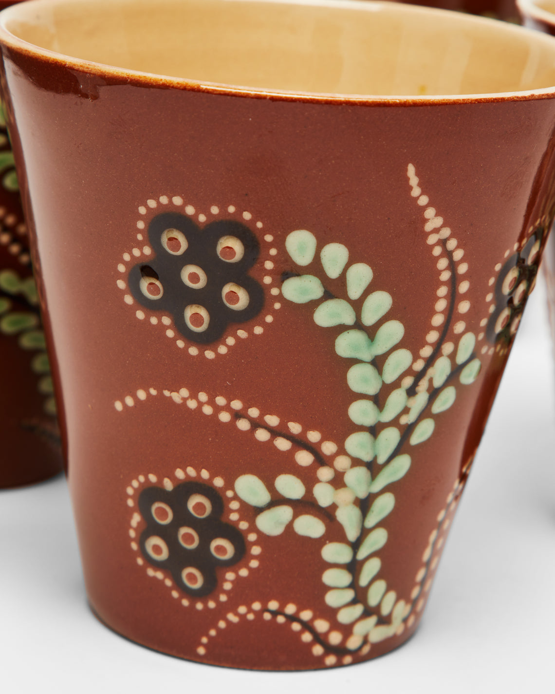 Poterie d’Évires - Flowers Hand-Painted Ceramic Coffee Cups (Set of 6) -  - ABASK