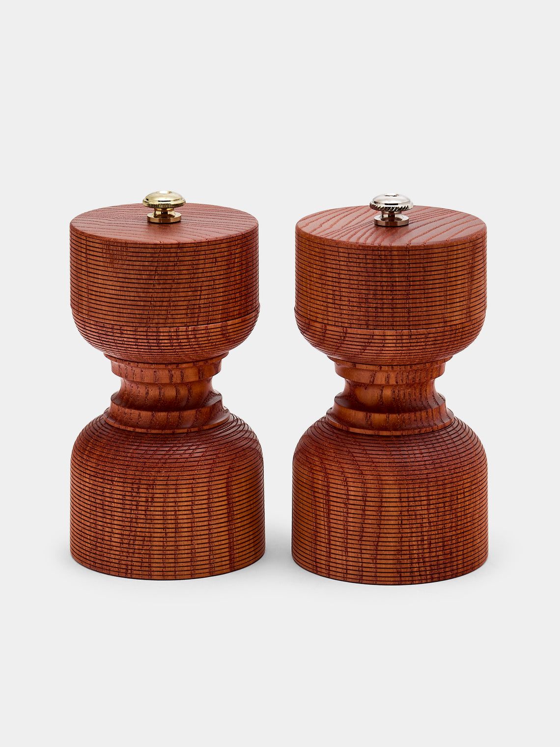 Yamani Woodworks - Hand-Turned Wood Salt and Pepper Mills (Set of 2) - Brown - ABASK - 