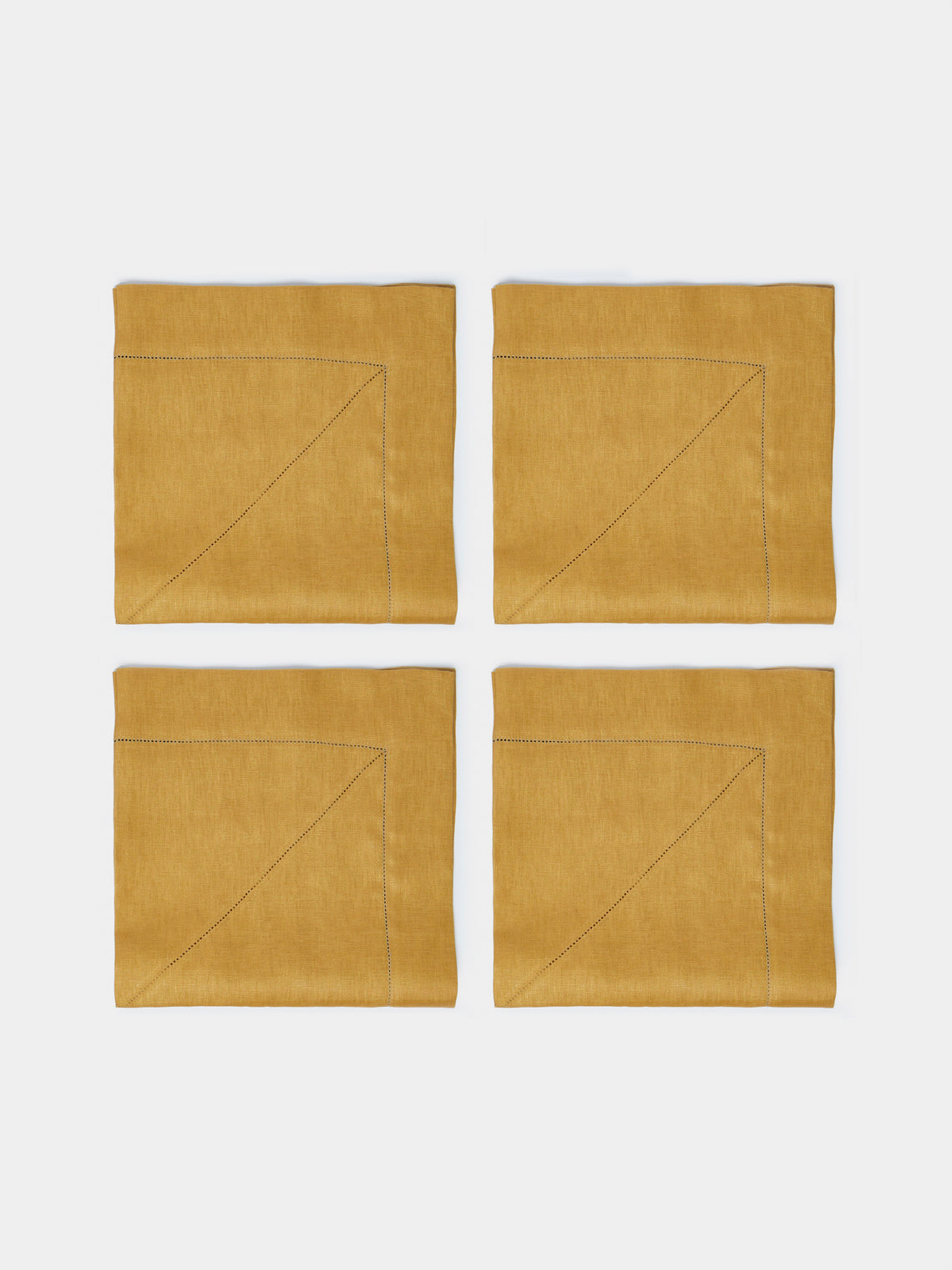 Peter Speliopoulos Projects - Hem-Stitch Linen Napkins (Set of 4) - Yellow - ABASK