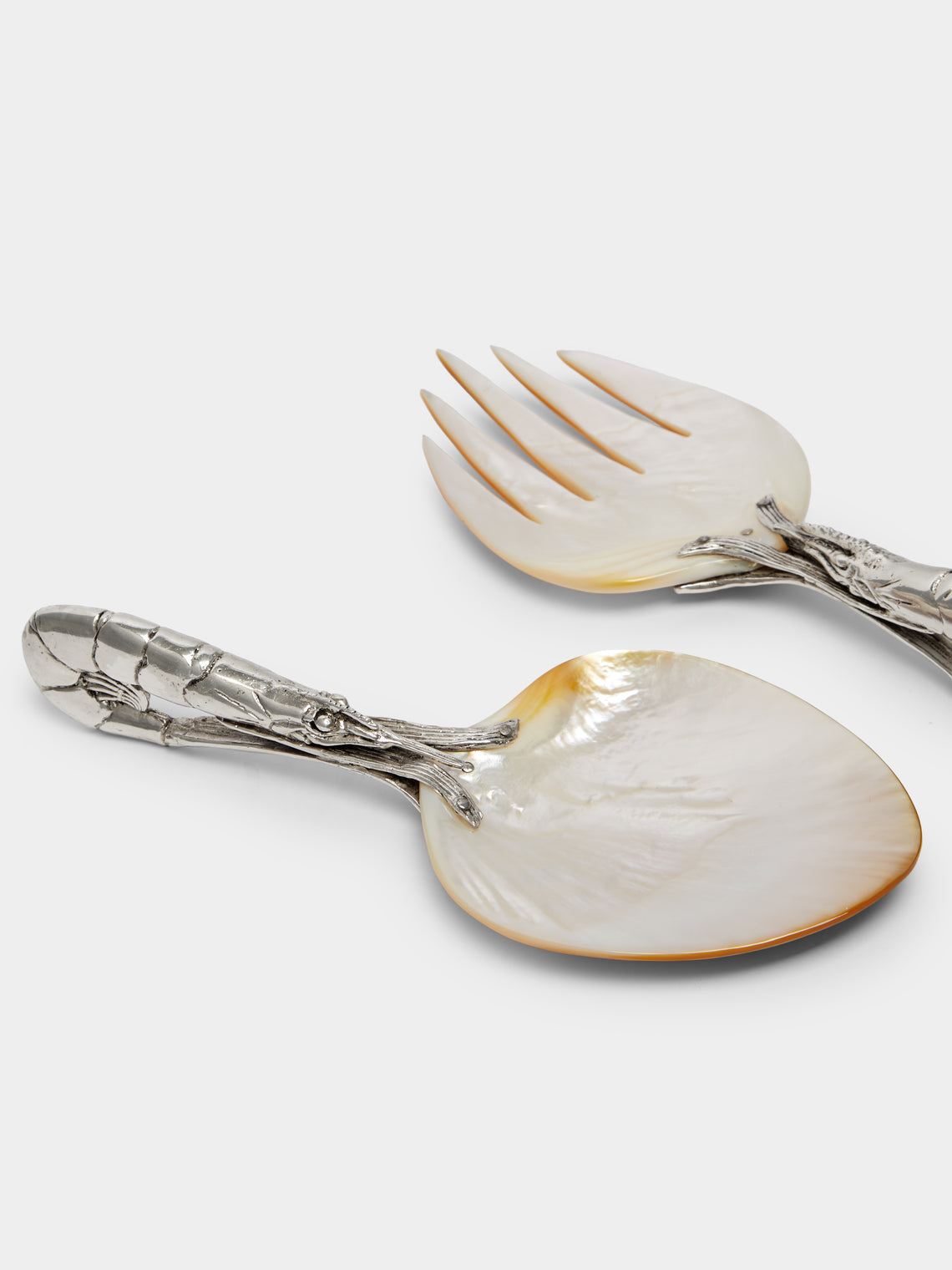 Objet Luxe - Silver-Plated and Mother-of-Pearl Servers (Set of 2) -  - ABASK