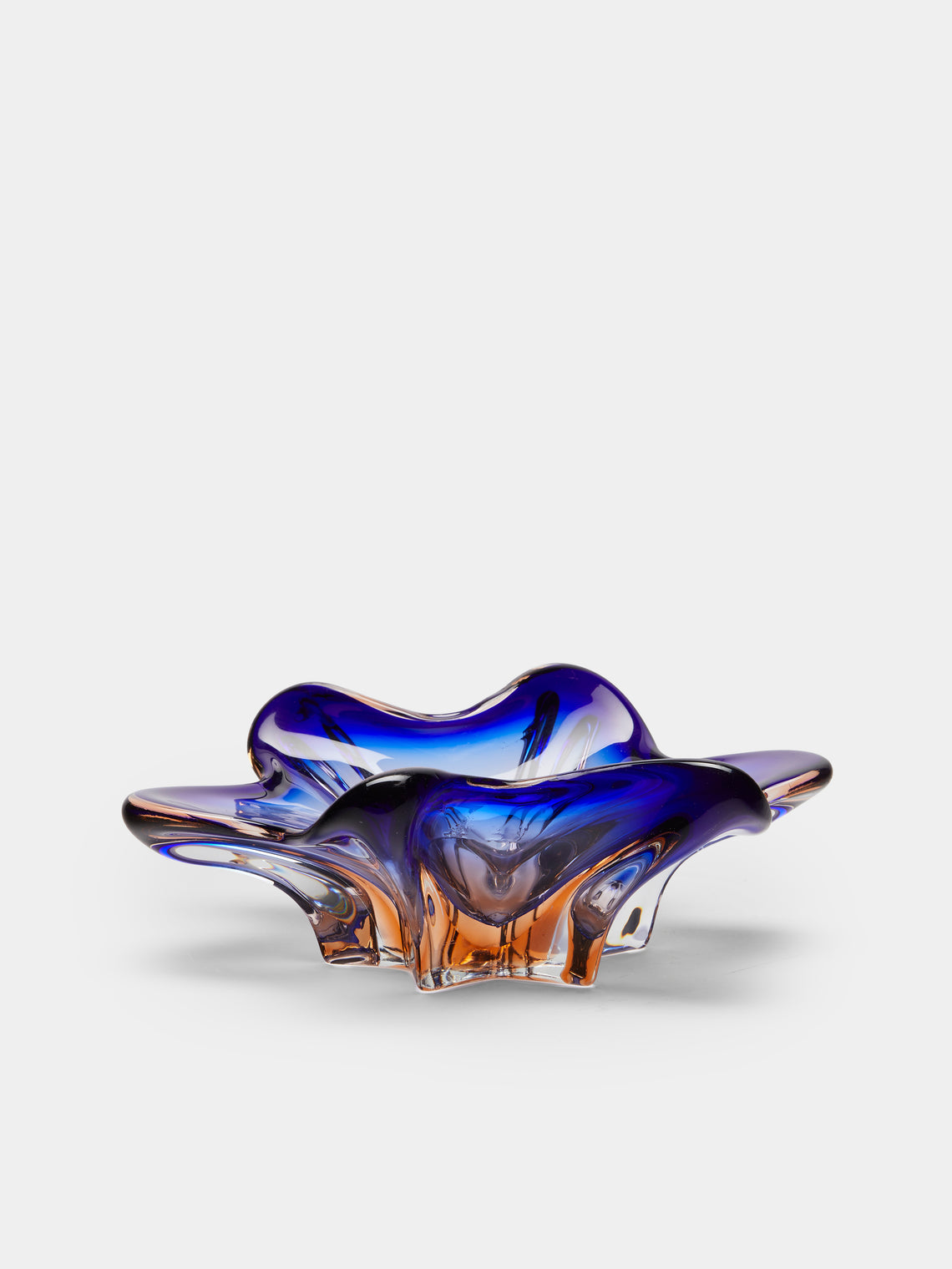 Antique and Vintage - 1960s Bohemian Crystal Bowl - Blue - ABASK - 
