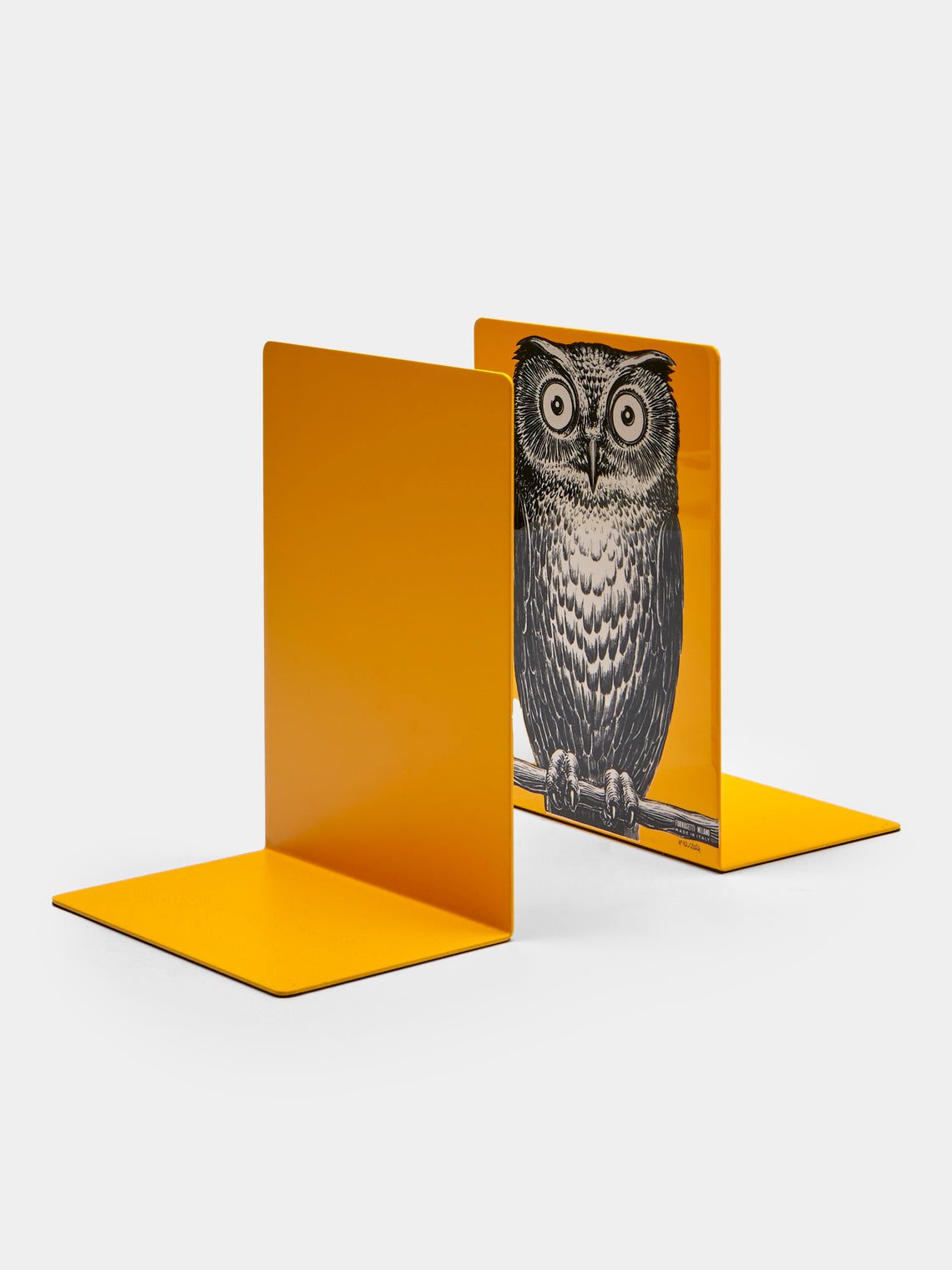 Fornasetti - Civetta Hand-Painted Iron Bookends - Yellow - ABASK