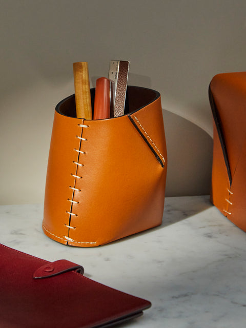 Oscar Maschera - Antonio Leather Pen Pot -  - ABASK