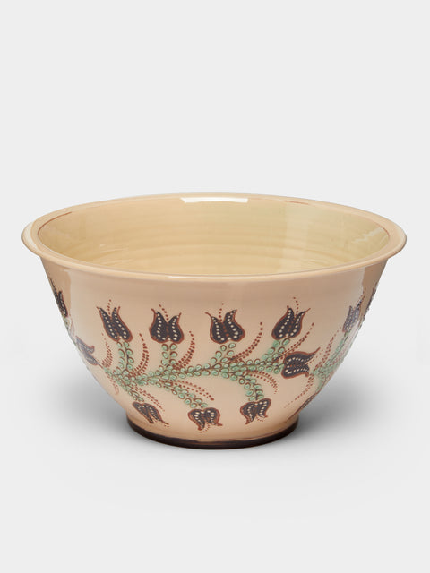 Poterie d’Évires - Flowers Hand-Painted Ceramic Salad Bowl -  - ABASK - 