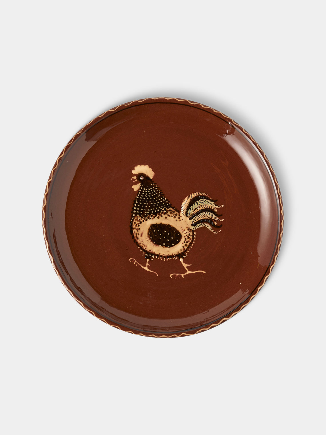 Poterie d’Évires - Animals Hand-Painted Ceramic Plates – 9.5in/24cm (Set of 8) - Light brown - ABASK