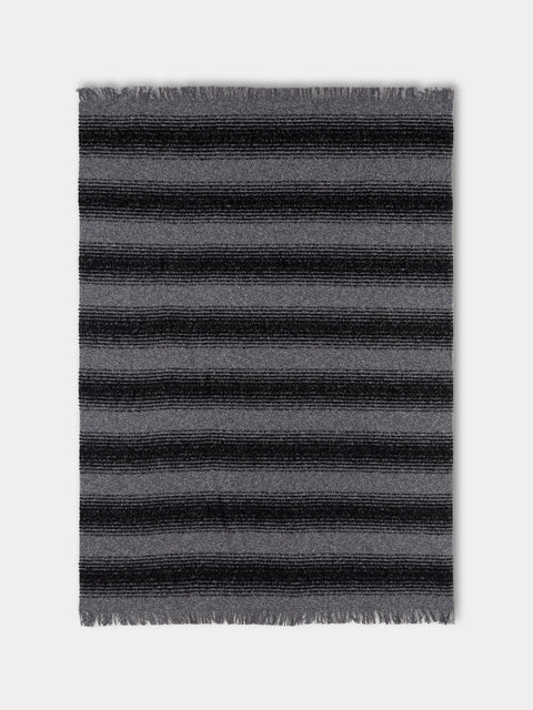 Johnstons of Elgin - Cashmere, Wool and Alpaca Ombré Blanket (79in/2m) - Black - ABASK