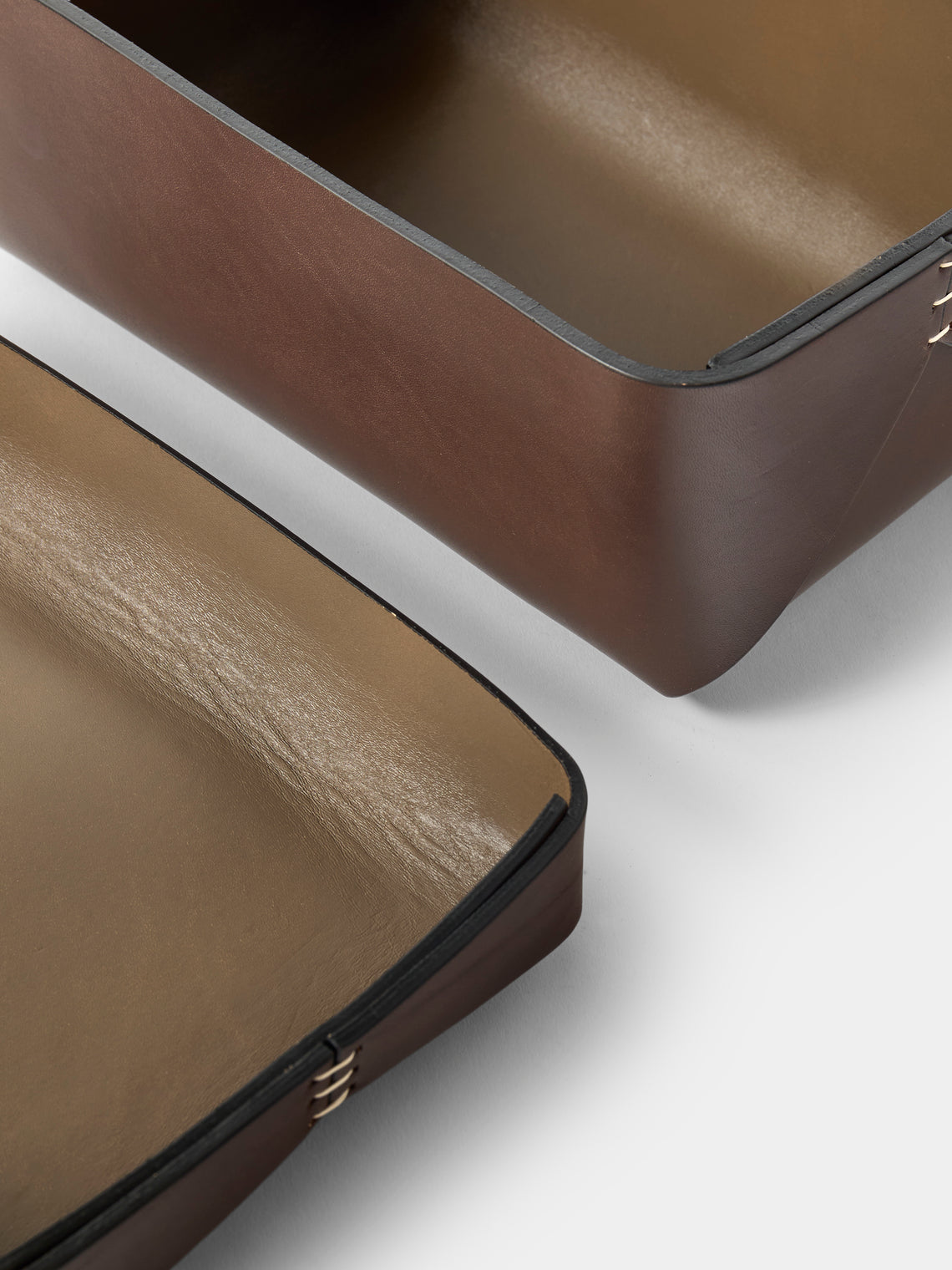 Oscar Maschera - Lidded Leather Box - Dark Brown - ABASK