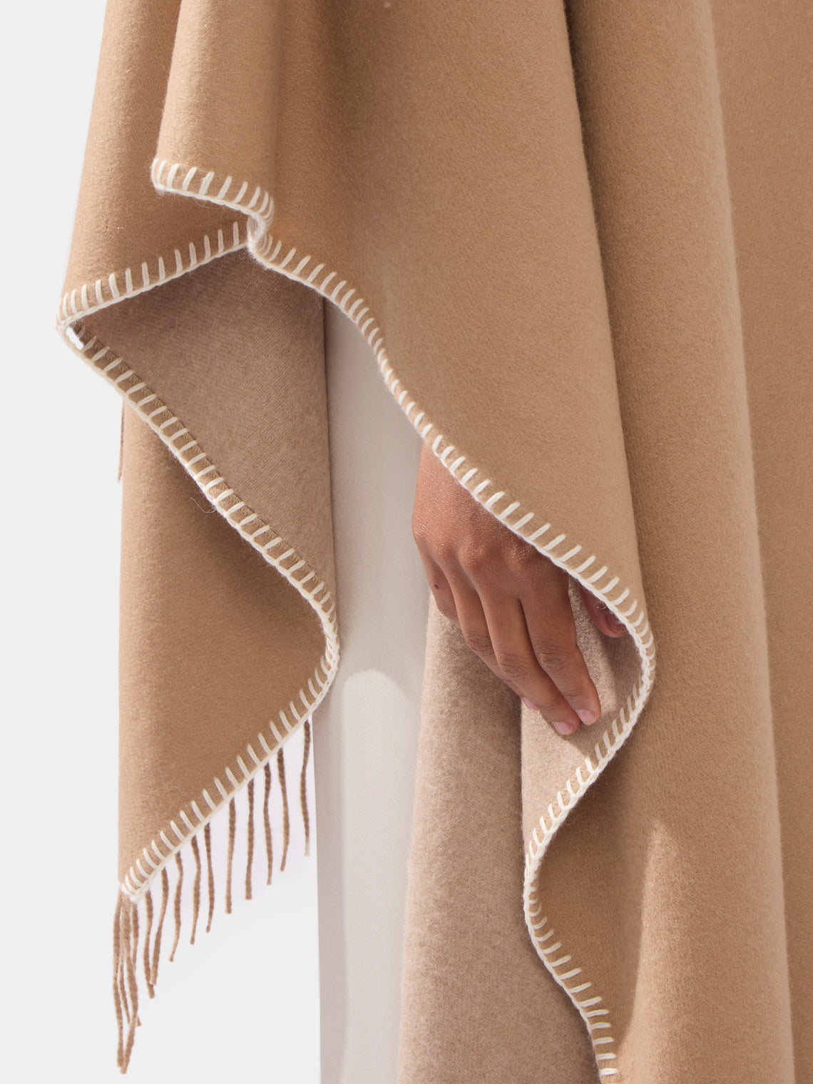Women's Double-Faced Cashmere Poncho | One Size
