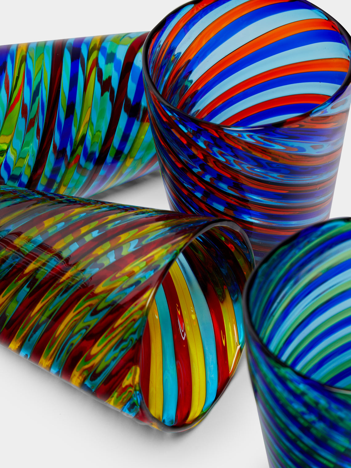 F&M Ballarin - Filigrana Hand-Blown Murano Glass Tumblers (Set of 6) -  - ABASK