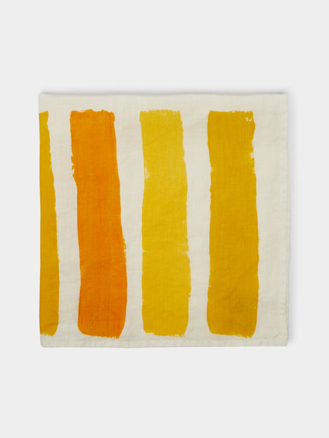Stamperia Bertozzi - Striped Hand-Painted Linen Napkins (Set of 4) -  - ABASK - 