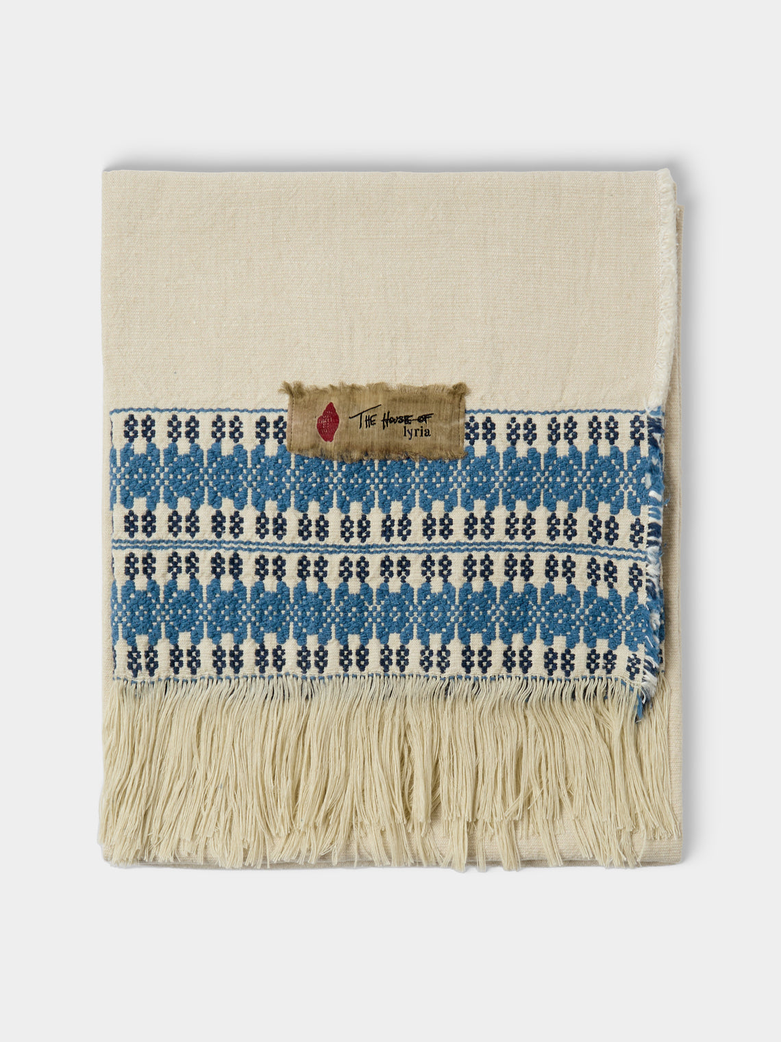 The House of Lyria - Linen and Silk Throw (75in/1.9m) - Cream - ABASK