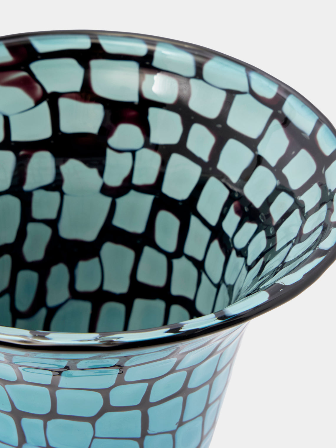 Antique and Vintage - 1960s Ercole Barovier Neo Murrine Murano Glass Vase (6.5in/17cm) - Blue - ABASK