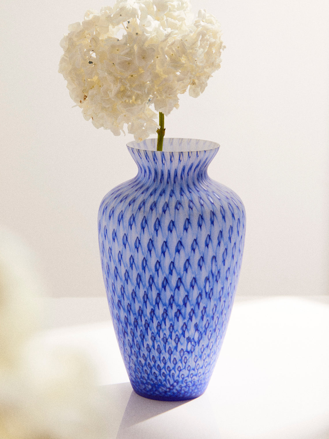 Antique and Vintage - 1950s Glass Vase (13in/33cm) - Blue - ABASK