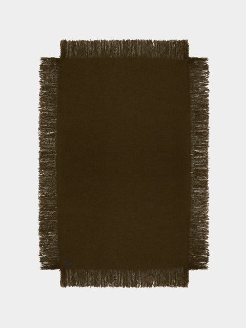 De Le Cuona - Alpaca Fringed Blanket (94.5in/2.4m) - Green - ABASK