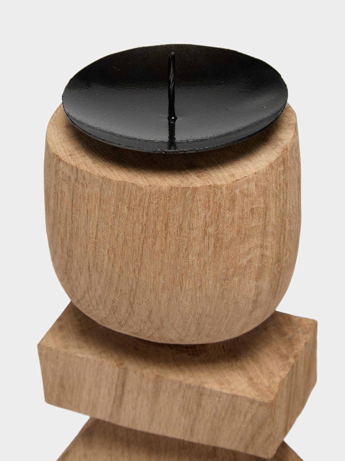 Jamie Gaunt Designs - Totem Hand-Carved Wood Candle Holder - Light Brown - ABASK