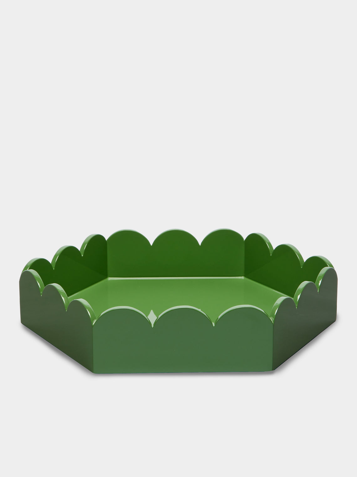 Scarlett And Sallis - Lacquered Wood Large Scalloped Tray -  - ABASK