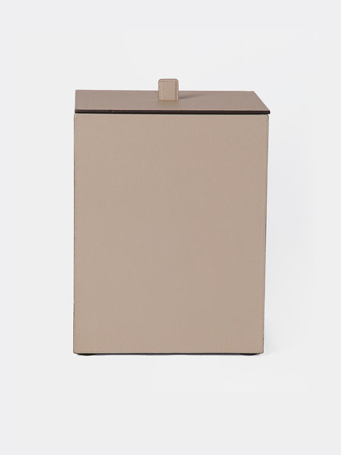 Giobagnara - Walter Leather Wastepaper Bin - Beige - ABASK - 