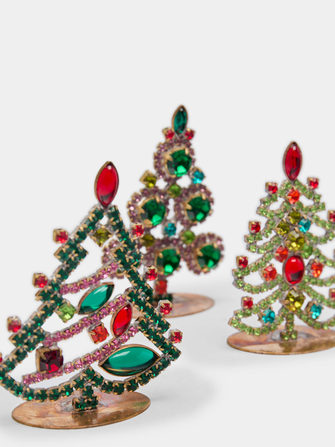 Antique and Vintage - 1930s Czech Jewelled Micro Christmas Trees (Set of 4) -  - ABASK