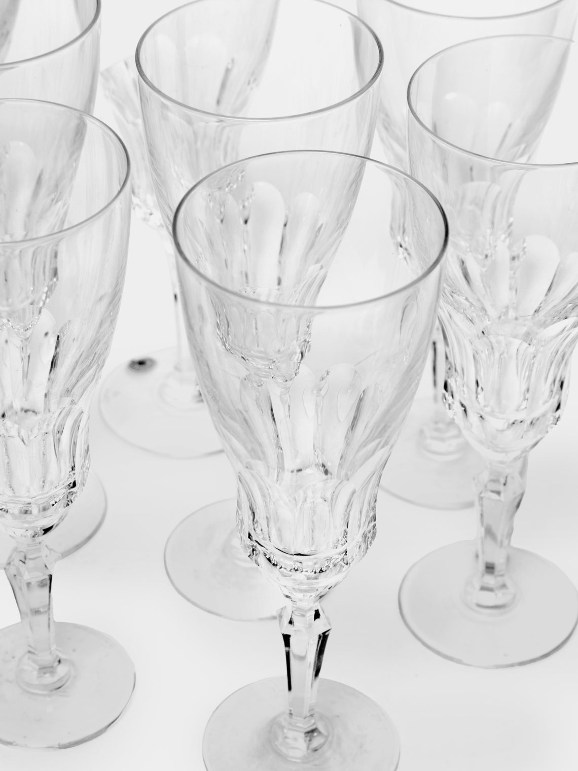 Antique and Vintage - 1950s Val Saint Lambert Crystal Champagne Flutes (Set of 12) -  - ABASK