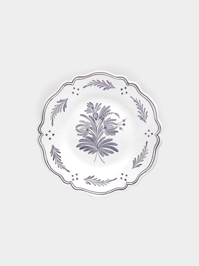 Bourg Joly Malicorne - Antique Fleurs Hand-Painted Ceramic Dessert Plates (Set of 4) -  - ABASK - 